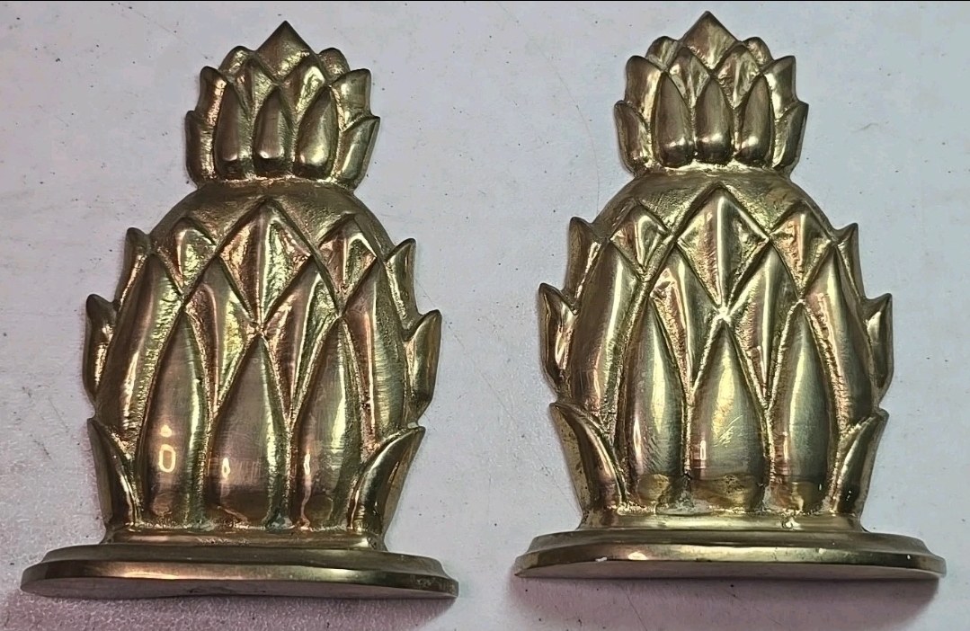 Brass Pineapple Bookends